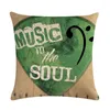 Pillow Guitar Zebranie bawełnianej bawełny rzut mody Cover Cover Home Sofa Decor