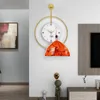 Wanduhren Modernes Design Uhr Einfaches Licht Luxus Rund Glas Stumm Metall Eisen Kunst Home Dekoration Wandklok Deco Zegar