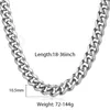 Ketten Curb Cuban Herren Halskette Kette Silber Farbe für Männer Junge 316L Edelstahl Link Modeschmuck 10,5 mm DHN05