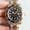 남성 손목 시계 U1 ST9 스틸 블랙 다이얼 남성 시계 자동 41mm 세라믹 베젤 골드 다이얼 글라이드 사파이어 유리 방수