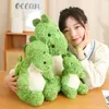 Mooie kawaii groene dinosaurus pluche speelgoed schattige zachte dino -poppen met avocado -rugzak knuffeldier kussen voor babykinderen geschenken