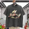 T-shirts homme Hip-hop vintage floral col rond t-shirt à manches courtes mec T230321