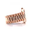 Counter quality klocka RBR 40mm 18K Rose Gold Chocolate Baguettes Urtavla Urtavla Automatisk Herr GD Armband Herrklockor