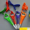 Bottle Opener Pen with String 2 in 1 Beer Wine Openers Plastic with String Short Ballpoint Pen