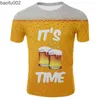 Men's T-Shirts 2022 3d Printed Beer T Shirt Funny Men's T Shirt Casual Summer Hip Hop Harajuku Streetwear Unisex TShirt Men's Clothing W0322