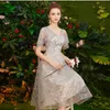 パーティードレスFADISTEEカクテルドレスを販売するスリムVネックショートスタイルの女性Vestido de Novia Tassel Prom Lace Plusサイズガウン230322