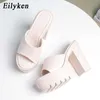 Sandals Green Roma Style Platform High Heels Slippers Women Casual Peep Toe Fashion Ladies Shoes Sandals Big Size 42 230316