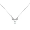 Pendant Necklaces Kpop Fairy Zircon Wings Heart Crystal Pendant Necklace For Women Heart Clavicle Chain Choker Fashion Y2K Egirl Emo Jewelry Gifts Z0321