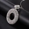 Подвесные ожерелья Геометрические полнокристаллические круглые круглые ожерелье для женщин Классическое платье -свитер торговые аксессуары