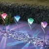 Confezione da 4 luci solari da giardino a LED che cambiano colore, con diamanti, decorazione per patio esterno, paesaggio per feste in aiuola in giardino