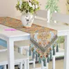 Table Runner Retro Fashion Style Table Runner Coffee Table Cloth Entrance Shoe Cabinet living Room TV Cabinet Cover Cloth With Tassel 230322