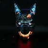 Party Maskers Wolf Scary Animal LED Light Up voor Mannen Vrouwen Festival Cosplay Halloween Kostuum Maskerade Partijen Carnaval 230321