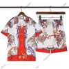 2023 designer Heren trainingspakken heren set Hawaii man rood klassieke print pakken dames t-shirts luxe casual rijbroek katoenen shorts en t-shirt sets