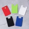 Portacarte autoadesivo in silicone con doppio slot Tasca per cellulare Bastone sulla manica del portafoglio