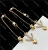 Stylish Letter Pendant Studs Designer Flower Hoop Earrings Interlocking Letter Diamond Eardrops