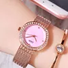 Wristwatches Ladies Watch Diamond Set Alloy Women's Simple Bright Casual Hand Fashionable Golden Luxury Female