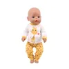 Doll Accessories Handmade Crew Neck Pajamas For 18Inch American Accessory Girl 43 cm Baby Born Clothes 43 Our Generation 230322