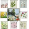 Cortinas de ducha Planta Cortinas de baño Flores y plantas Impresión con ganchos para cortinas de baño Baño Tela impermeable de alta calidad 230322