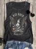 Canottiere da donna Camicie divertenti Rock Skeleton Eagle Top per donne Camicie vintage retrò Roll Music senza maniche Concert Buddy Tops Graphic Tee 230322