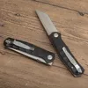 Kampanj G3501 Pocket Folding Knife D2 Satin Tanto Point Blade CNC G10 Rostfritt stålplåt Handtag Bollbärande utomhuscamping Vandring Fiske EDC Knives
