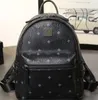 Bolsas de couro de alta qualidade 2 tamanho masculino backpack backpack rivet impressão mochilas designer lady bolsas de garoto e garotas