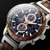 Wristwatches Relogio Masculino Gold Luxury Men Watch Metal Wooden Chronograph Wristwatch Quartz Timepiece Custom Steel Dial Christmas Gift