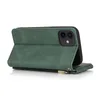 Dragkedja läder plånbok telefonfodral korthållare stötsäkra telefonfodral för iPhone 14 13 12 11 Pro Max Mini XR XS X 8 7 Plus
