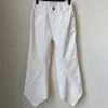 Lyxiga vita kvinnor jeansbyxor vår sommar nio långa jeans INS Street Style jeans Vintage utsvängda byxor