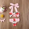 Zestawy odzieży Citgeett Summer Kids Girls Watermelon Szybźnie kąpielowe Bikini Kąpiec Kąpiec Swimming Beachwear Cute Set 230322