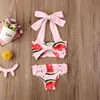 Kläderuppsättningar Citgeett Summer Kids Girls Watermelon Swimewear Swimsuit Bikini Baddräkt Simning Beachwear Cute Set 230322