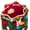 Leather camera bag Single shoulder bag Handbag Women's polka dot pattern design Gold buckle Gold round hole leather material