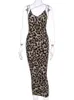 Party Dresses 2023 Women's Leopard Snake Print Fashion Ladies Long Maxi Bodycon Endast Evening Sundress Y2303
