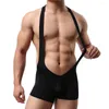 Underskjortor män stretch tight unitard leotard sexig brottning singlets neddies kroppskläder underkläder gay spänning jockstrap jumpsuit