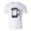 Magliette da uomo Boccale di birra Tumbler Line Art O Collo Camicia di cotone Uomo e donna Unisex Estate Manica corta Progettato Casual Tee M02014