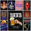 Bar Decoratie Neon Sign Cold Beer Metal Painting Plates Cafe Vintage Plaque WAARSCHUWING SPADE SPADE METAL DRICE BIER CLUB IJzeren schilderijen 30x20cm W03