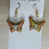 Cloisonne Enamel Large Butterfly Charm Design Colorful Earrings Wholesale Jewelry Accessories Unique Traditional Handmade Women Vintage Earrings 10 pairs/lot