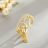 Multi Layer Kette Ringe Vintage Quaste Anhänger Charme Finger Ring Für Frauen Partei Schmuck Öffnung Einstellbar Hip Pop Ringe