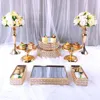 Bakeware Tools 8pcs-13pcs Mirror Wedding Decoration 3 Tier Cupcake Display Gold Metal Cake Stand Stand Stand