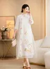 Abbigliamento etnico High-end Primavera Estate Donna Abito Cheongsam Retro Elegante Ricamo A-line Lady Party Qiapao S-XXL