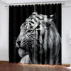 Rideau 3D Imprimer Fenêtre Rideaux Moderne Africain Nature Brun Tigre Lion Animal Rideaux Pour Chambre Salon Décor À La Maison Cortinas