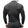 Mäns T-shirts Summer Men's Fitness Sports Training Tops andningsbara snabba torra kläder Långärmad springande rund hals T-shirt sportkläder M-5XL 230322