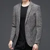 Herenpakken Blazers merkstijl mode top klassiek klassiek slanke casual fit heren pakken tweed Jacket business plaid blazer jassen heren kleding 230322