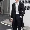 Men's Trench Coats 2023 Men Spring Autumn Korean Long Solid Color Female Slim Jackets Ladies Turn-down Collar Casual Outwear G276