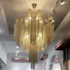 Chandeliers Modern Luxury Pendant Lights El Hall Castle Stair Chain Fringed Hanging Light Home Dining Room Decoration