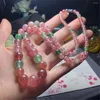 Catene Collana di fragola verde rosso naturale per donna Lady Men Healing Love Gift Crystal Quartz Beads Gemstone Jewelry 5mm-13mm
