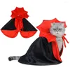 Kattdräkter halloween husdjur söt cosplay vampyr mantel för liten hund kattunge valpklänning kawaii kläder accessoties 2023