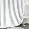 シャワーカーテンポリエステル白いカットフラワー防水バスカーテン厚い固体色eシャワーカーテンのための部屋のアクセサリー230322