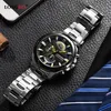 Montres-bracelets Long Bo 80242 Eye Six Big Dial Aiguille Hommes Montre Noir-face Ceinture En Acier Mouvement Loisirs Étanche En Gros Hommes