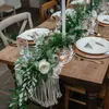 Bordslöpare MacRame Table Runner Boho Wedding Table Decoration Vintage Farmhouse och Bohemian Matsal Style Beige White 230322