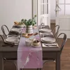 Tabel Runner Marmeren textuur Roze Tafel Runner Huis Bruiloft Decor Tafel Vlag Mat Tabel Centerpieces Decoratie Party Dineren Lang tafelkleed 230322